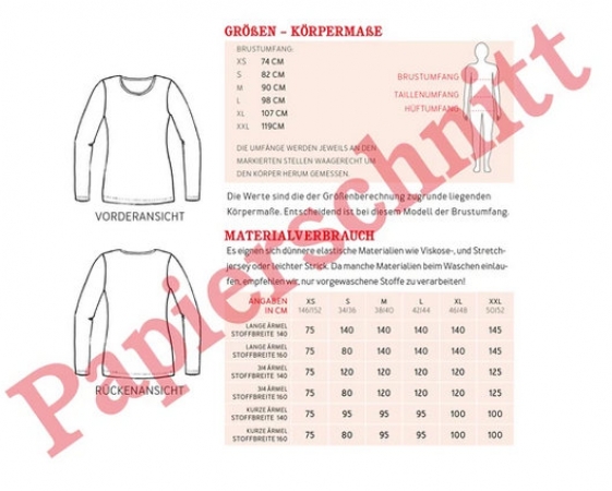 FRAU TANIA • körpernahes Basicshirt, PAPIERSCHNITT